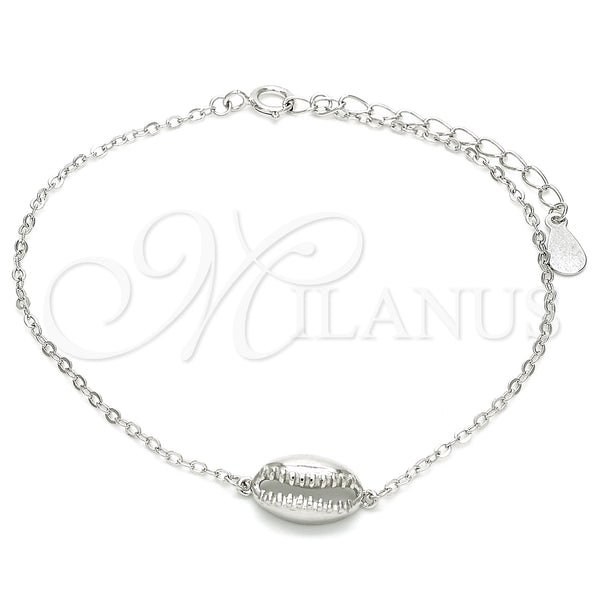 Pulsera Elegante 03.370.0001.06 Plata Rodinada, Pulido, Rodinado (02 MM Thickness, 6 Inches Length)