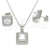 Juego de Arete y Dije de Adulto 10.175.0069 Plata Rodinada, con Zirconia Cubica Blanca y Micro Pave Blanca, Pulido, Rodinado