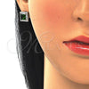 Juego de Arete y Dije de Adulto 10.175.0069.3 Plata Rodinada, con Zirconia Cubica Verde y Micro Pave Blanca, Pulido, Rodinado