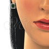 Juego de Arete y Dije de Adulto 10.175.0073.1 Plata Rodinada, con Zirconia Cubica Verde y Micro Pave Blanca, Pulido, Rodinado