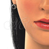Juego de Arete y Dije de Adulto 10.175.0062.4 Plata Rodinada, con Zirconia Cubica Negro y Blanca, Pulido, Rodinado