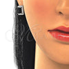 Juego de Arete y Dije de Adulto 10.175.0076.4 Plata Rodinada, con Negro Zirconia Cubica and Blanca Micro Pave, Pulido, Rodinado
