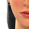Juego de Arete y Dije de Adulto 10.175.0057.4 Plata Rodinada, con Zirconia Cubica Negro y Micro Pave Blanca, Pulido, Rodinado