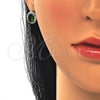 Juego de Arete y Dije de Adulto 10.175.0077.3 Plata Rodinada, con Verde Zirconia Cubica and Blanca Micro Pave, Pulido, Rodinado