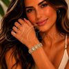 Pulsera Elegante 03.100.0059.07 Oro Laminado, Diamantado, Tono Dorado (Grosor 17.3 MM, 7 Pulgadas de Largo)