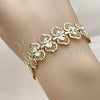 Pulsera Elegante 03.100.0059.07 Oro Laminado, Diamantado, Tono Dorado (Grosor 17.3 MM, 7 Pulgadas de Largo)