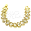 Pulsera Elegante 03.100.0059.07 Oro Laminado, Diamantado, Tono Dorado (Grosor 17.3 MM, 7 Pulgadas de Largo)