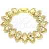 Pulsera Elegante 03.100.0059.07 Oro Laminado, Diamantado, Tono Dorado (Grosor 17.3 MM, 7 Pulgadas de Largo)