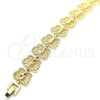 Pulsera Elegante 03.100.0060.08 Oro Laminado, Diseño de Mariposa, Diamantado, Tono Dorado (Grosor 14.8 MM, 8 Pulgadas de Largo)