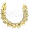 Pulsera Elegante 03.100.0060.08 Oro Laminado, Diseño de Mariposa, Diamantado, Tono Dorado (Grosor 14.8 MM, 8 Pulgadas de Largo)