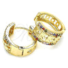 Argolla Huggie 02.210.0156.3.20 Oro Laminado, Diseño de Elefante, con Multicolor Micro Pave, Pulido, Tono Dorado