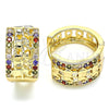 Argolla Huggie 02.210.0156.3.20 Oro Laminado, Diseño de Elefante, con Multicolor Micro Pave, Pulido, Tono Dorado