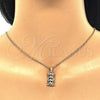 Juego de Arete y Dije de Adulto 10.210.0113.3 Oro Laminado, Diseño de Elefante, con Multicolor Micro Pave, Pulido, Tono Dorado