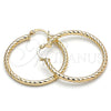 Argolla Mediana 02.213.0155.40 Oro Laminado, Diseño de Hueco, Diamantado, Tono Dorado