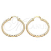Argolla Mediana 02.213.0155.40 Oro Laminado, Diseño de Hueco, Diamantado, Tono Dorado