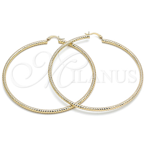 Argolla Extra Grande 02.213.0154.80 Oro Laminado, Diamantado, Tono Dorado