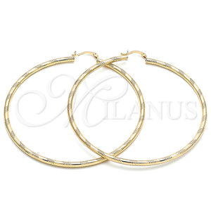 Argolla Extra Grande 02.213.0153.80 Oro Laminado, Pulido, Tono Dorado