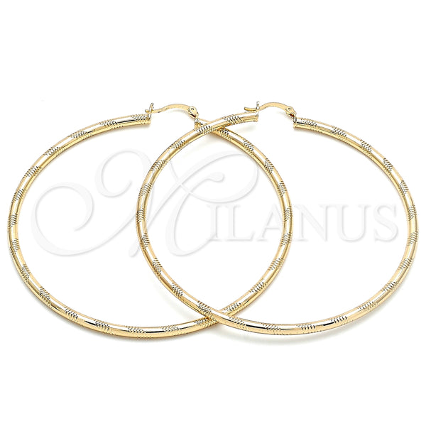 Argolla Extra Grande 02.213.0153.80 Oro Laminado, Pulido, Tono Dorado