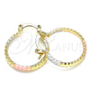 Argolla Pequeña 02.96.0086.2.20 Oro Laminado, Diamantado, Tres Tonos