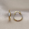 Argolla Pequeña 02.96.0086.2.20 Oro Laminado, Diamantado, Tres Tonos