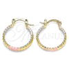 Argolla Pequeña 02.96.0086.2.20 Oro Laminado, Diamantado, Tres Tonos