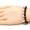 Pulsera de Dije 03.63.2094.07 Oro Laminado, Diseño de Trébol de Cuatro Hojas, Pulido, Tono Dorado (01 MM Thickness, 7 Inches Length)