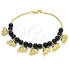 Pulsera de Dije 03.63.2095.07 Oro Laminado, Diseño de Elefante, Pulido, Tono Dorado (01 MM Thickness, 7 Inches Length)