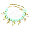 Pulsera de Dije 03.63.2096.07 Oro Laminado, Diseño de Delfín, Pulido, Tono Dorado (01 MM Thickness, 7 Inches Length)