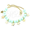Pulsera Elegante 03.63.2097.07 Oro Laminado, Diseño de Estrella, Pulido, Tono Dorado (01 MM Thickness, 7 Inches Length)