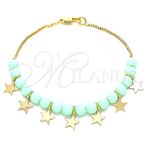 Pulsera Elegante 03.63.2097.07 Oro Laminado, Diseño de Estrella, Pulido, Tono Dorado (01 MM Thickness, 7 Inches Length)