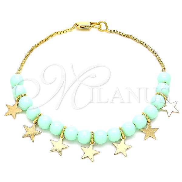 Pulsera Elegante 03.63.2097.07 Oro Laminado, Diseño de Estrella, Pulido, Tono Dorado (01 MM Thickness, 7 Inches Length)