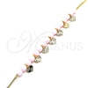 Pulsera Elegante 03.63.2100.07 Oro Laminado, Diseño de Corazón, Pulido, Tono Dorado (01 MM Thickness, 7 Inches Length)