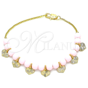Pulsera Elegante 03.63.2100.07 Oro Laminado, Diseño de Corazón, Pulido, Tono Dorado (01 MM Thickness, 7 Inches Length)