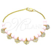 Pulsera Elegante 03.63.2100.07 Oro Laminado, Diseño de Corazón, Pulido, Tono Dorado (01 MM Thickness, 7 Inches Length)