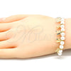 Pulsera de Dije 03.63.2101.07 Oro Laminado, Diseño de Niñito Pequeño y Niñita Pequeña, Pulido, Tono Dorado (01 MM Thickness, 7 Inches Length)