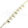 Pulsera de Dije 03.63.2101.07 Oro Laminado, Diseño de Niñito Pequeño y Niñita Pequeña, Pulido, Tono Dorado (01 MM Thickness, 7 Inches Length)