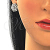 Juego de Arete y Dije de Adulto 10.286.0038 Plata Rodinada, con Zirconia Cubica Blanca y Micro Pave Blanca, Pulido, Rodinado
