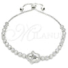 Pulsera Elegante 03.286.0005.10 Plata Rodinada, Diseño de Judaica y Mano de Dios, con Zirconia Cubica Blanca, Pulido, Rodinado (Grosor 02 MM, 10 Pulgadas de Largo)