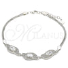 Pulsera Elegante 03.286.0014.07 Plata Rodinada, con Blanca Zirconia Cubica, Pulido, Rodinado (02 MM Thickness, 7 Inches Length)