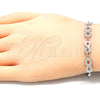 Pulsera Elegante 03.286.0022.08 Plata Rodinada, Diseño de Infinito, con Micro Pave Blanca, Pulido, Rodinado (Grosor 02 MM, 8 Pulgadas de Largo)