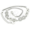 Pulsera Elegante 03.286.0022.08 Plata Rodinada, Diseño de Infinito, con Micro Pave Blanca, Pulido, Rodinado (Grosor 02 MM, 8 Pulgadas de Largo)