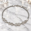 Pulsera Elegante 03.286.0022.08 Plata Rodinada, Diseño de Infinito, con Micro Pave Blanca, Pulido, Rodinado (Grosor 02 MM, 8 Pulgadas de Largo)