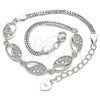 Pulsera Elegante 03.286.0023.07 Plata Rodinada, con Zirconia Cubica Blanca, Pulido, Rodinado (Grosor 02 MM, 7 Pulgadas de Largo)