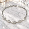 Pulsera Elegante 03.286.0023.07 Plata Rodinada, con Zirconia Cubica Blanca, Pulido, Rodinado (Grosor 02 MM, 7 Pulgadas de Largo)