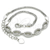 Pulsera Elegante 03.286.0024.07 Plata Rodinada, con Zirconia Cubica Blanca, Pulido, Rodinado (Grosor 02 MM, 7 Pulgadas de Largo)