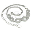 Pulsera Elegante 03.286.0032.07 Plata Rodinada, Diseño de Infinito, con Micro Pave Blanca, Pulido, Rodinado (Grosor 02 MM, 7 Pulgadas de Largo)