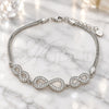 Pulsera Elegante 03.286.0032.07 Plata Rodinada, Diseño de Infinito, con Micro Pave Blanca, Pulido, Rodinado (Grosor 02 MM, 7 Pulgadas de Largo)