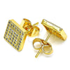 Arete Dormilona 02.344.0044 Oro Laminado, con Blanca Micro Pave, Pulido, Tono Dorado