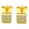 Arete Dormilona 02.344.0046 Oro Laminado, con Blanca Zirconia Cubica, Pulido, Tono Dorado