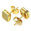 Arete Dormilona 02.344.0046 Oro Laminado, con Blanca Zirconia Cubica, Pulido, Tono Dorado